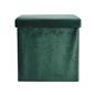 OHS Folding Ottoman Storage Box Footstool Tub Space Saving Velvet Seat