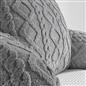 OHS Cable Knit Bolster Cuddle Cushion Fleece Back Support Filled Reading Pillow