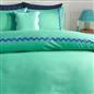 OHS Wave Edge Bedding Set Microfibre Plain Duvet Cover with Pillowcase