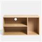 OHS Dallas TV Stand Slat Panel 3 Cube Shelves Entertainment TV Unit