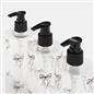 OHS Bows Pump Dispenser Bottles 3 Pack Refillable Shampoo Conditioner Containers