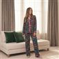 OHS Matte Velvet Pyjama Set Festive Piped Button Through Nightwear PJs
