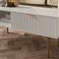 OHS Ribbed Coffee Table with Drawer Engineered Wood Shelf Storage Home Decor