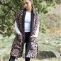 OHS Fleece Pocket Scarf Leopard Autumn Fluffy Sherpa Winter Wrap Hand Warmer