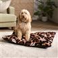 OHS Print Pet Bed Fleece Paw Checks Leopard Stripes Xmas Calming Cushion Dog Cat