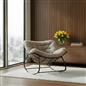 OHS Rocking Chair Ribbed or Smooth Faux Fur Upholstered Metal Frame Cushioned