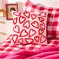 OHS Tufted Hearts Cushion Faux Linen Decor Filled Pillow Back Support