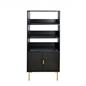 OHS Ribbed Display Cabinets 4 Tier Engineered Wood Shelf Storage Unit