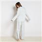 OHS Bows Pyjama Set Womens Jersey Button Through Soft Nightwear Loungewear