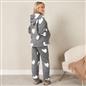Ladies Fleece Pyjama Set Soft Sherpa Womens PJ Heart Lounge Pants Warm Nightwear
