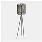 OHS Solar Floor Lamp Rattan Cordless Outdoor Garden Light Dusk Sensor