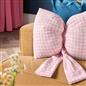 OHS Bow Shaped Cushion Decorative Filled Gingham Scatter Throw Pillow
