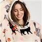 OHS Pet Prints Hoodie Blanket Sherpa Lined Fleece Wearable Throw Thermal