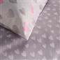 OHS Watercolour Bedding Set Hearts Microfibre Duvet Cover with Pillowcase