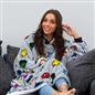Marvel Comics Hoodie Blanket Sherpa Fleece Soft Oversized Jumper Throw, Grey