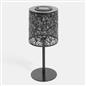 OHS Solar Table Lamp Carved Metal Cordless Outdoor Garden Light Dusk Sensor