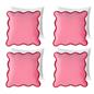 OHS Scallop Edge Cushion Covers Matte Velvet Square Pillowcases Filled Multipack
