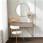 OHS Curved Dressing Table Engineered Wood Makeup Vanity Desk with 2 Drawers