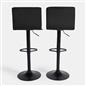 Adjustable Bar Stools x 2 Velvet Swivel Pub Seat Kitchen Breakfast Counter Chair