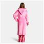 OHS Piped Edge Dressing Gown Flannel Fleece Winter Loungewear Hooded Bathrobe