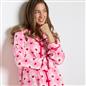 OHS Bows Pyjama Set Womens Jersey Button Through Soft Nightwear Loungewear