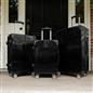 OHS Metallic Effect Suitcase Set 3-Piece Hard Shell Luggage 4 Wheel ABS