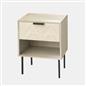 OHS Chevron Bedside Nightstand 1 Drawer Storage Unit Wooden End Table