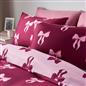 OHS Bow Reversible Duvet Cover Set with Pillowcase Polycotton Microfibre Bedding