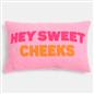 OHS Slogan Scatter Pillow Hey Sweet Cheeks Boucle Filled Cushion Back Support