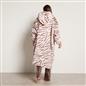 OHS Animal Prints Hoodie Blanket Sherpa Lined Fleece Wearable Throw