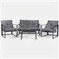 OHS Miami Table Chair Set 4PC Garden Patio Furniture Outdoor Metal Frame