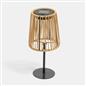 OHS Solar Table Lamp Rattan Cordless Outdoor Garden Light Dusk Sensor