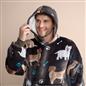 OHS Pet Prints Hoodie Blanket Sherpa Lined Fleece Wearable Throw Thermal