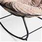 OHS Rocking Chair Ribbed or Smooth Faux Fur Upholstered Metal Frame Cushioned