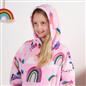 Rainbow Hoodie Oversized Wearable Throw Sherpa Fleece Giant Warm Soft Blanket