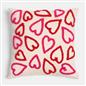 OHS Tufted Hearts Cushion Faux Linen Decor Filled Pillow Back Support