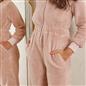 OHS Jumpsuit Teddy Fleece Long Elasticated Waist 1Onesie Warm Soft PJ Loungewear