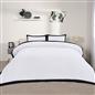 OHS Contrast Border Bedding Set Soft Microfibre Duvet Cover with Pillowcases