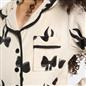 OHS Bows Pyjama Set Kids Button Through Baby Fleece Family Loungewear Nightwear