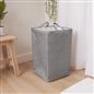 Laundry Basket Bag Foldable Drawstring Clothes Bin Organiser Faux Linen Handles