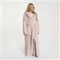 OHS Teddy Marl Fleece Soft Adults Dressing Gown Unisex Full-Length Robe