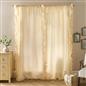 OHS Stripe Frill Voile Net Curtains 2 Window Panels Sheer Rod Slot Top Pair Set