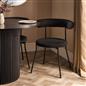 OHS Boucle Dining Chair with Metal Legs Modern Upholstered Kitchen Chair