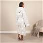 OHS Dressing Gown Hooded Teddy Marl Star Fleece Warm Womens Ladies Soft Robe