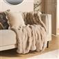 OHS Throw Bubble Faux Fur Blanket Winter Soft Warm Fleece Bedspread