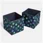 OHS Kids Storage Box Cube Printed Folding 2 Pack Space Saving Shoe Toy Organiser