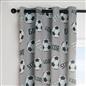 Football Blackout Eyelet Curtain Panels Pair of Kids Ring Top Thermal Ready Made