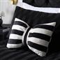 OHS Bow Shaped Cushion Striped Matte Velvet Novelty Decorative Scatter Pillow