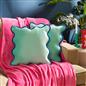 OHS Scallop Edge Cushion Covers Matte Velvet Square Pillowcases Filled Multipack