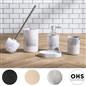 Bathroom Accessories 4 Piece Set Ribbed Soap Dispenser Holder Tumbler Toothbrush